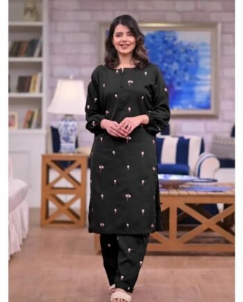 STITCHED 2 piece DRESS FA- 220 Black