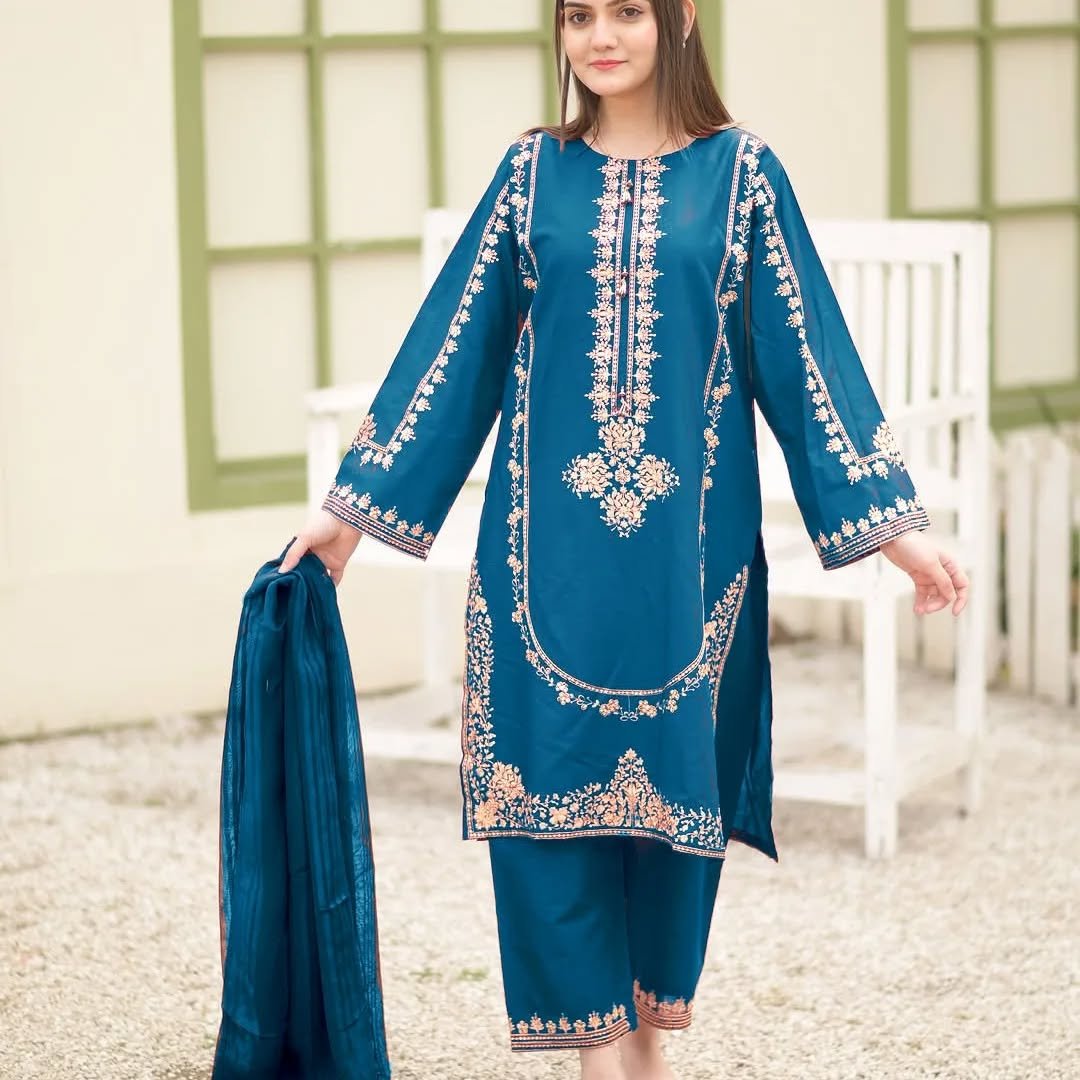 STITCHED 3 piece DRESS FA-224 C ferozi