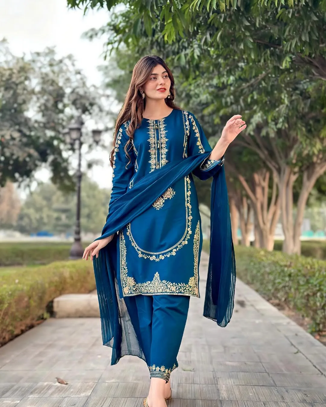 STITCHED 3 piece DRESS FA-224 C ferozi